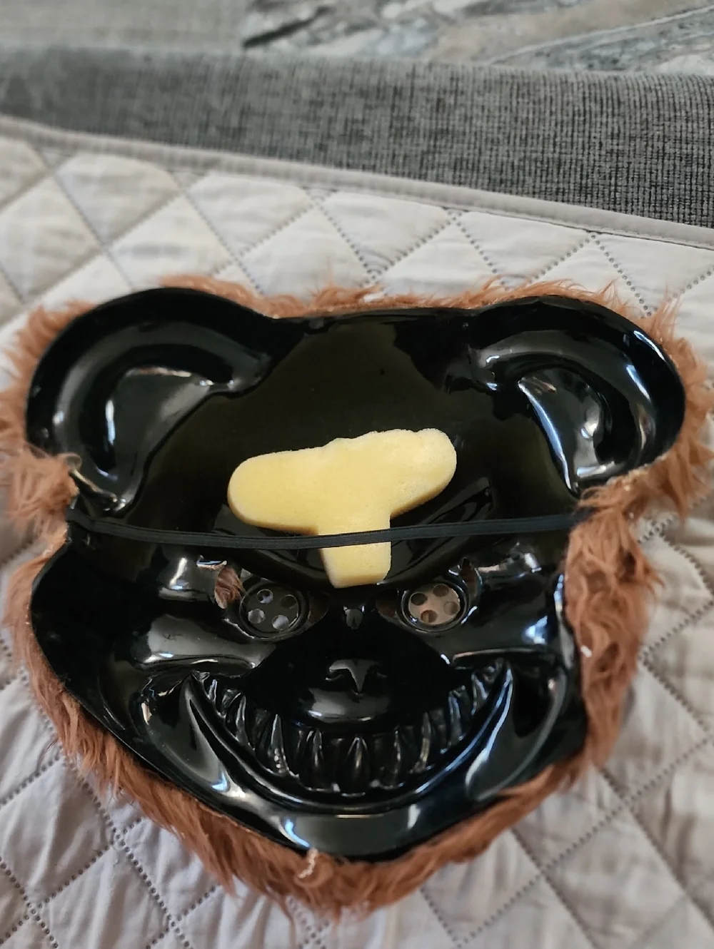 Brown Scary Teddy Bear Half Mask, Halloween, Unisex